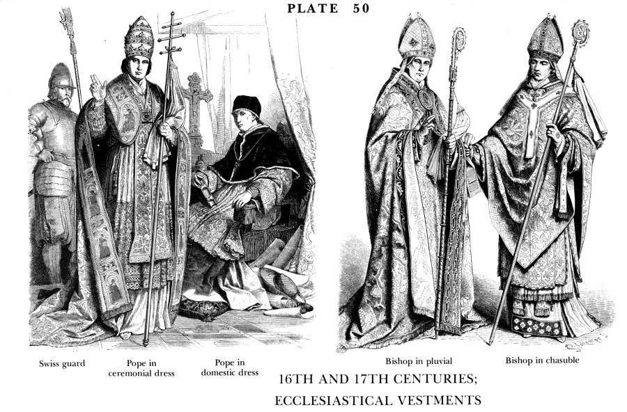 Planche 50b XVIe et XVIIe Siecles Habits Ecclesiastiques - 16Th and 17Th Centuries - Ecclesiastical Vestments.jpg